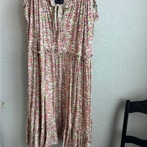 Scoop NYC Pink Flutter Sleeve Sundress.     (F)